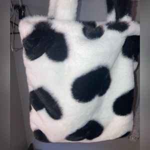 Black/ White Heart Bag